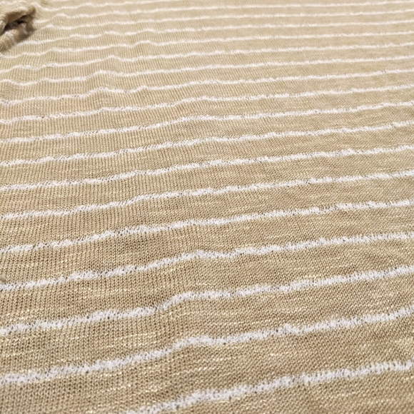 J. Jill Tan and White Lightweight Sweater Top - Picture 7 of 9